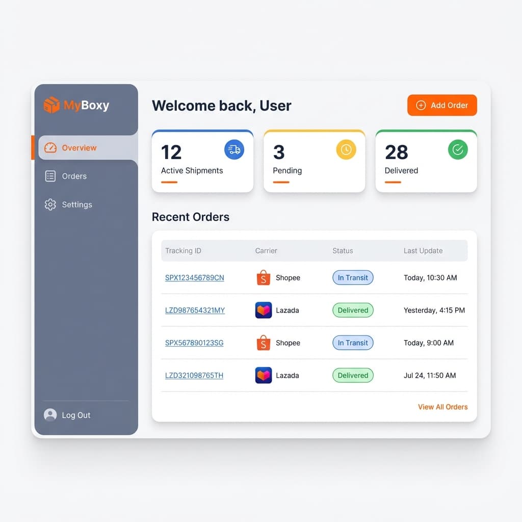 MyBoxy Dashboard Interface